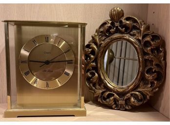 Quartz Clock And Mirror Set