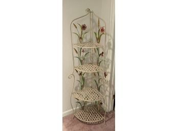 Metal Corner Stand Shelf With Matching Table