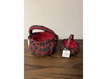 2 Cloth Christmas Baskets (NEW)