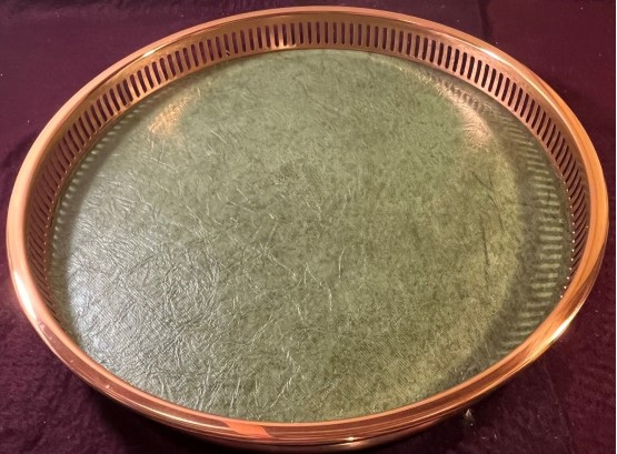 COPPER Bar Tray  - Lined With Faux Leather - New In Box