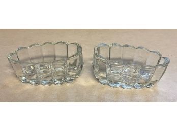 Set Of 2 Solid Glass Butter Dishes