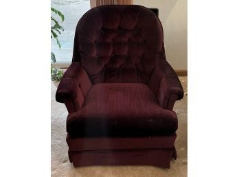 Purple Plush Swivel Chair