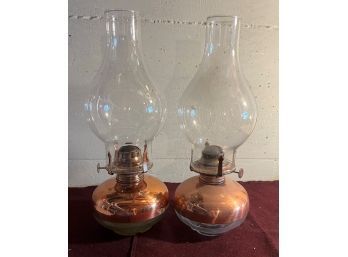 Set Of 2 COPPER Oil Lamps