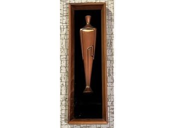 Copper Man Design Wall Hanging In Wood Frame