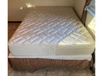 Queen Size Mattress And Box Spring On Metal Bed Frame - Great Condition
