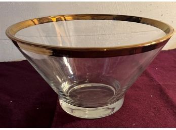 Glass Bowl With Copper Edge