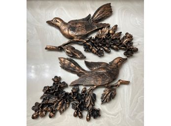 Faux Copper Bird Wall Decorations