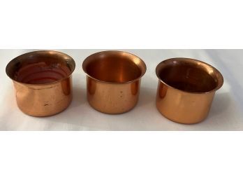 Lot Of 3 - Copper Tea Candle Holders