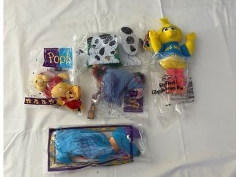 Lot Of Small Stuffed Animal (Winnie The Pooh, Eeyore, Big Bird) New In Packaging And Bonus 2 Potato Heads