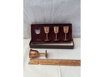 4 Mini COPPER Goblets - Stainless Steel Lined - New In Box