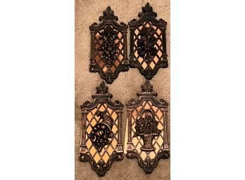 Set Of 4 - Copper And Faux Copper Wall Decorations