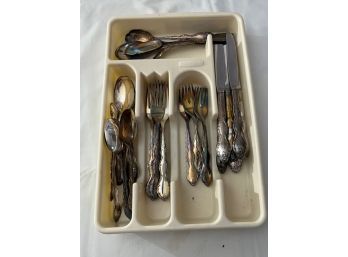 Silver Plated Silverware In Storage Container