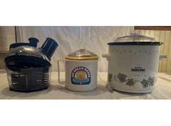 Lot Of 3 Kitchen Appliances (Rocket Chef, Ice Cream Maker, & Crock Pot)