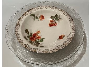China Bowl In Glass Serving Platter