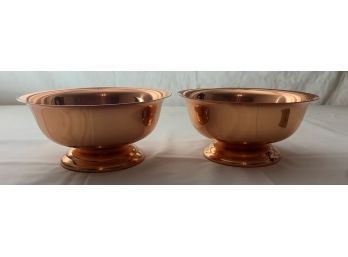 2 COPPER Pedestal Bowls