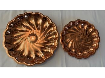 2 COPPER Swirl Pattern Bowls