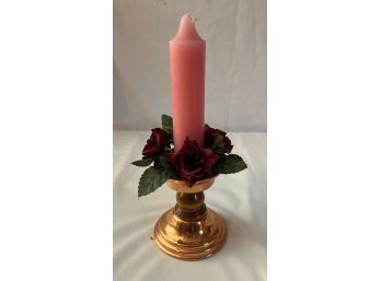 Faux Flower COPPER Candle Holder