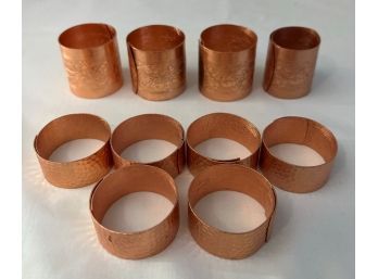 2 Sets Of Copper Napkin Rings (Total Of 10)
