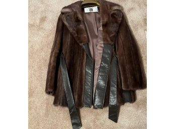 Ladies Fur And Leather Coat