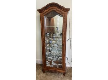 Tall Carved Wooden Curio Cabinet