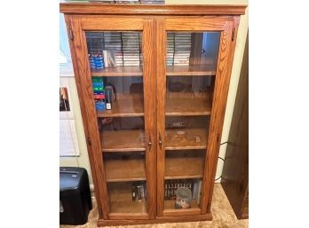 Wooden Display Cabinet With Glass Doors