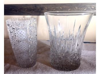 2 Gorgeous Cut Crystal Vases