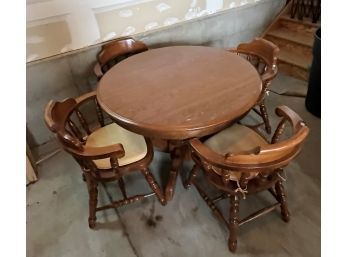 Wooden Dining Room Table And Chairs (Includes Extension)