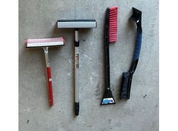 Lot Of 4 Items (2 Squeegees And 2 Ice Scrapers)