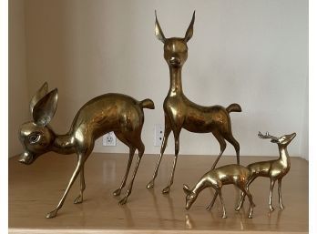 4 Brass Deer Decorations