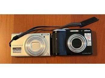 Lot Of 2 NIKON Digital Cameras (Bonus New In Box Case)