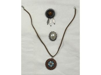 Jewelry Bundle #5 (1 Necklace And 2 Pins)