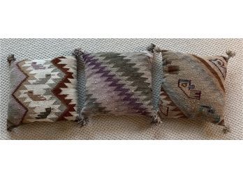 3 Hand Woven, Peruvian Wool Throw Pillows