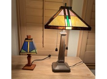 2 Stained Glass Table Lamps