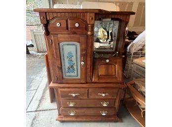Wooden Wardrobe Cabinet/Dresser With Lighted Mirror