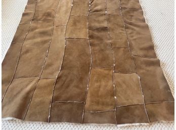 Patchwork Leather & Wool Accent Blanket