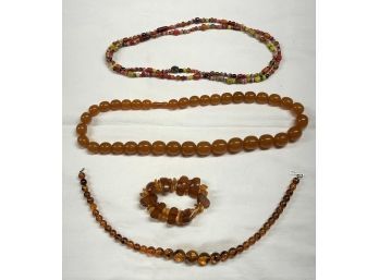 Jewelry Bundle #6 (3 Beaded Necklaces And 1 Beaded Bracelet)