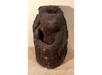 Carved Wooden Bear Cub