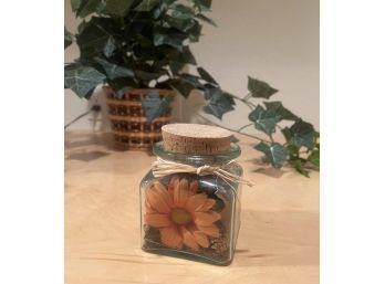 Faux Houseplant & Glass Jar