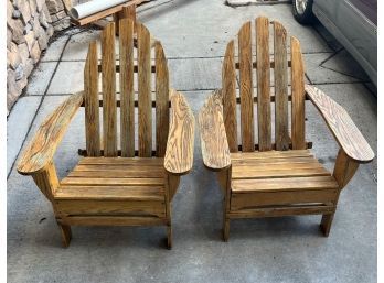 Set Of 2 Wooden Adirondack Chair (Foldable)