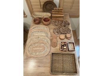 Large Collection Of Woven Housewares