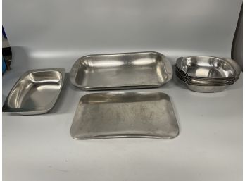 Grouping Of Stainless Steel Kitchenware