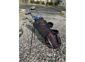 Grouping Of Golf Clubs With Adams Golf Bag