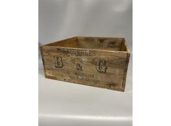 Vintage Sauternes Wood Wine Crate