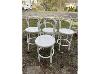 (4) Ton Bentwood Style Counter Stools