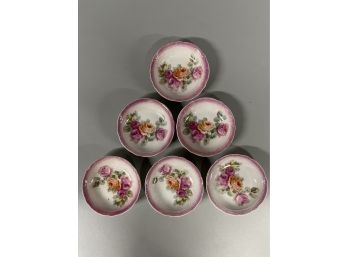 (6) German Porcelain Rose Motif Bowls