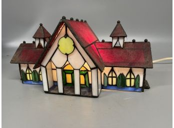 Stained Glass House Lamp
