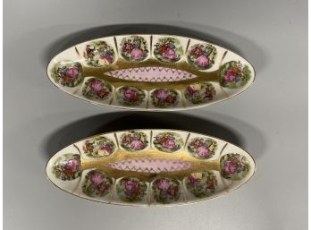 (2) Royal Vienna Porcelain Oblong Dishes