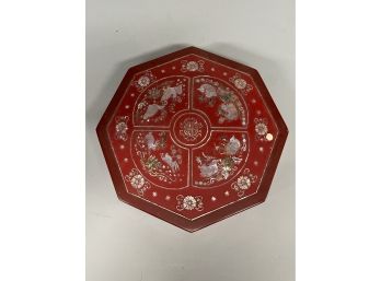 Chinese Inlaid Compartmentalized Lacquered Box