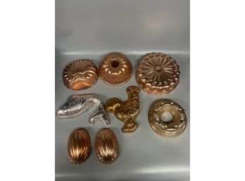 Grouping Of Vintage Copper Cake Molds