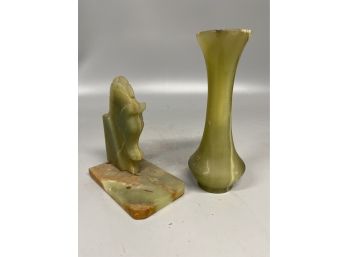 Onyx Marble Bookend & Vase